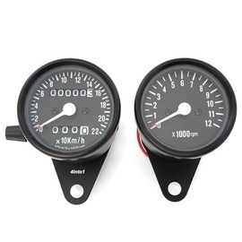 KMH Mini Speedometer 1400:60 & Tachometer 1:4 - Black