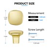 HOME EDIT Gold Cabinet Knobs Single Hole Wide Base Square