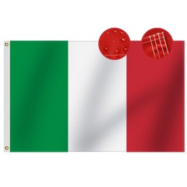 Omnisexual Heavy Duty Italy Flag 3x5 Ft, Longest Lasting Sewn Stripes Oxford Nylon 210D | Quadruple Stitched Fly Ends | Vivid Colors and UV Fade Resistant Outdoor Italian National Flags 150x90cm