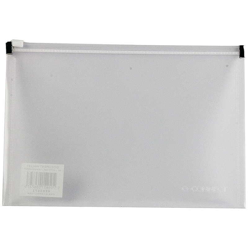 Q-Connect Transparent A4 Document Zip Wallet - Pack of 10