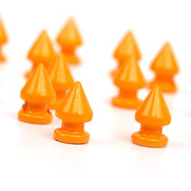 RUBYCA 12MM 20 Sets Metal Tree Spikes and Studs Metallic Screw-Back for DIY Punk Leather-craft Orange