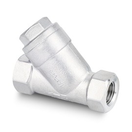 Industrial Plumbing Y Strainers NPT Female 1/4", Heavy Duty 304 Stainless Steel Y-Strainer, Y-Shaped Filter Valve Connector with 80 Mesh Screen to Remove Excess Impurities for Water Oil Gas DN8