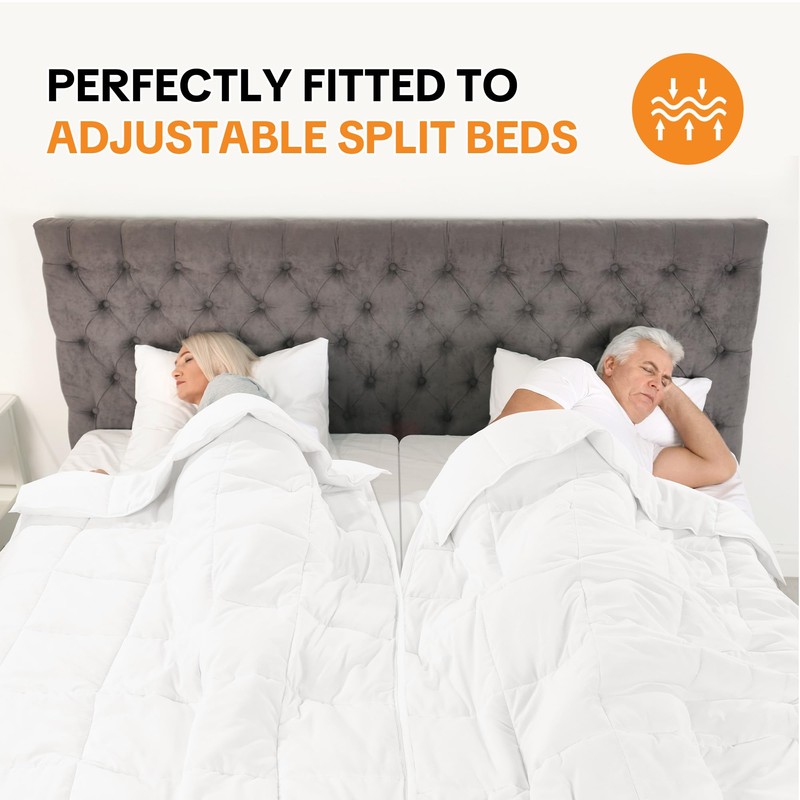 HOMBYS Split King Comforter Sets for Adjustable Bed, 3-Piece Bedding