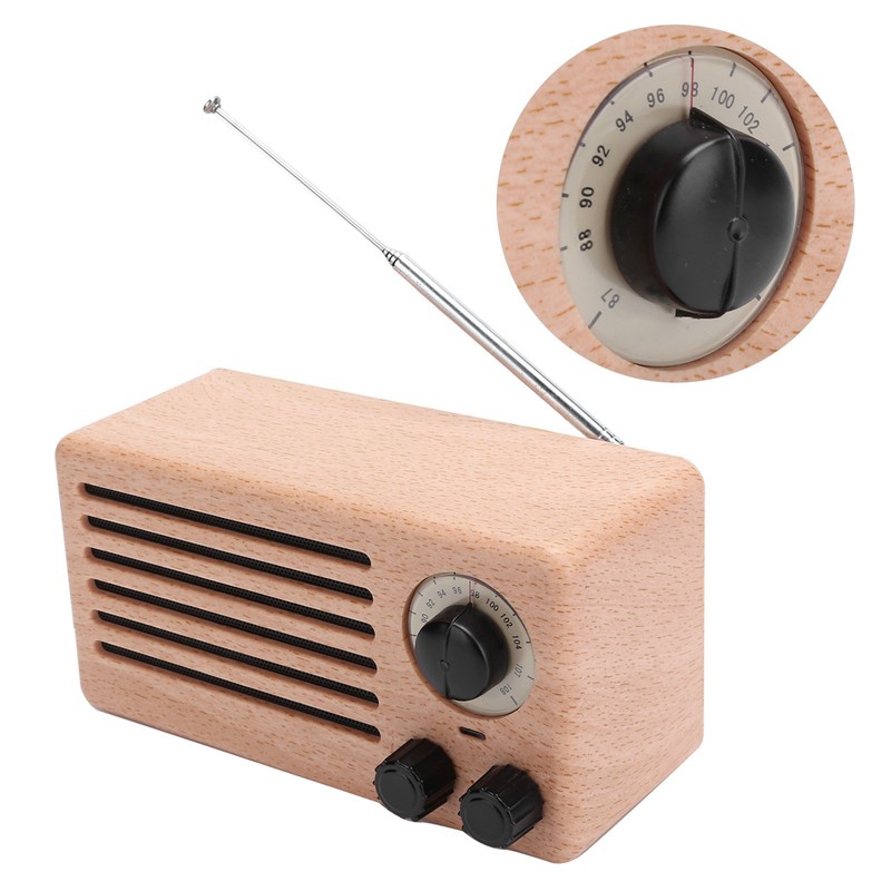 Retro Mini Bluetooth Speaker Bass Audio Stereo Subwoofer FM Radio