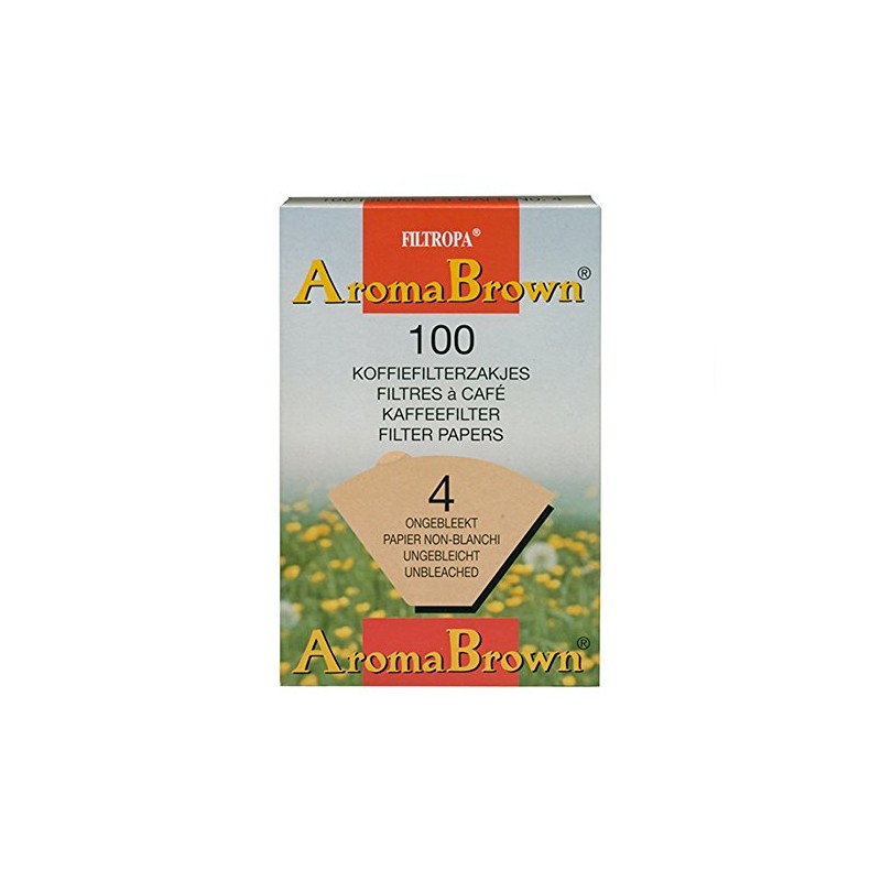 Filtropa Cone Coffee Filter, Size Four, Unbleached, Pack of 80