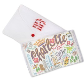 Catstudio Charlotte Dish Towel - U.S. City Souvenir Kitchen and Hand Towel with Original Artwork - Perfect Tea Towel for North Carolina Lovers, Travel Souvenir