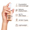 Matte Full Coverage Liquid Foundation, Waterproof & Long-Wearing Soft Lightweight