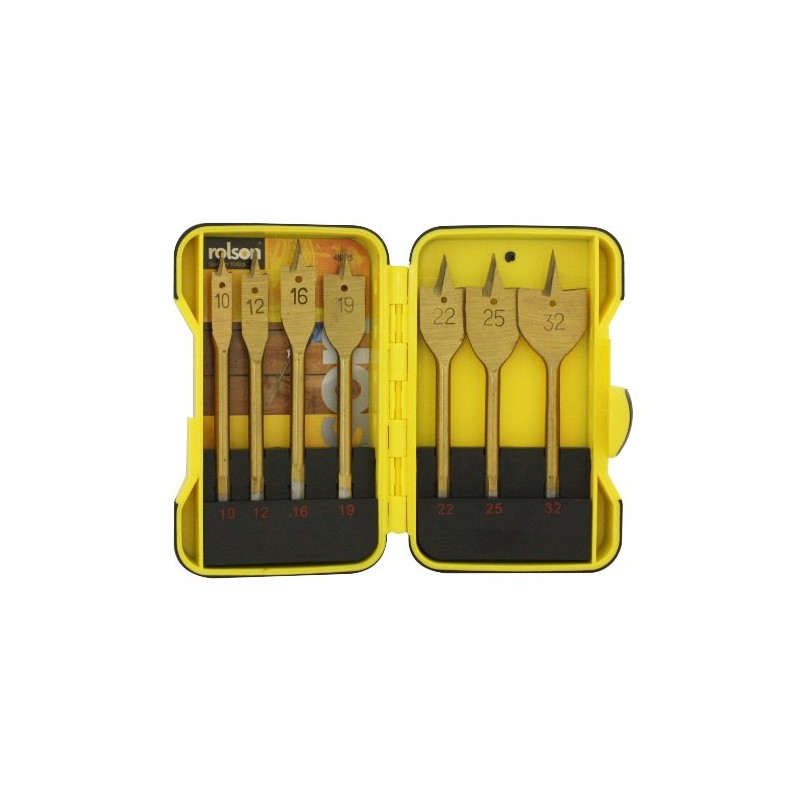 Rolson 48525 7 pc Flat Wood Drill Bit Set