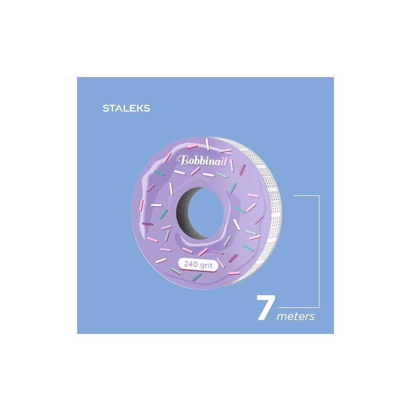 STALEKS Pro Bobbinail - Lima desechable, color blanco, autoadhesiva, rollo