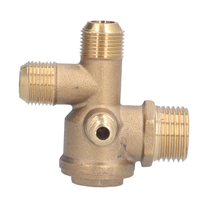 Air Compressor Valve Replacement Components Brass 4 Way Double Pipe