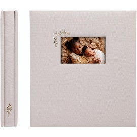 Premium Scrapbook Album – Acid-Free Photo Album with Writing Space – 100 Pages for Size 4x6 – Holds 500 Photos – Wedding, Baby, Travel & Family Memories (Taupe/Grey)