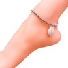 Cowrie Shell Anklet Silver Color Glass Seed Beads with Shell