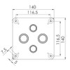 Wiska Combi 1010/5/S IP66/67 Weatherproof Junction Box Black
