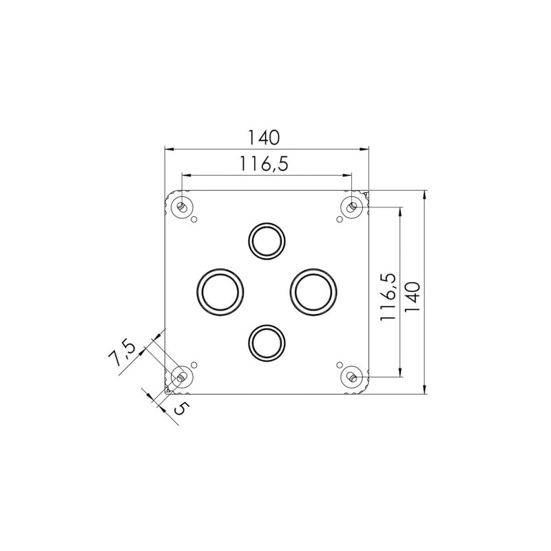 Wiska Combi 1010/5/S IP66/67 Weatherproof Junction Box Black