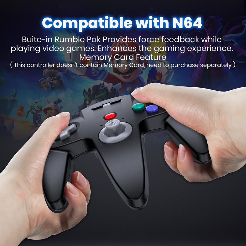 miadore Wireless N64 Controller with 2.4GHz Receiver, Compatible with N64