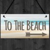 RED OCEAN To The Beach Arrow Nautical Seaside Marine Theme
