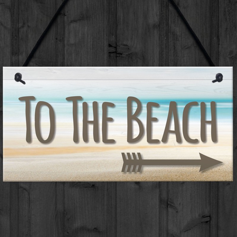 RED OCEAN To The Beach Arrow Nautical Seaside Marine Theme