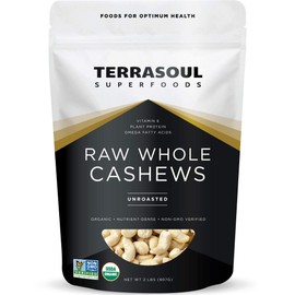 Terrasoul Superfoods Organic Raw Cashews, 2 Lbs, Premium Quality for Snacking, Baking, and Culinary Creations