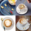 WUBAYI 4pcs Latte Spoon, Stainless Steel Gold Long Handle Spoons
