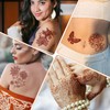 AHIER 6 Sheets Temporary Tattoos for Women, Flower Temporary Henna