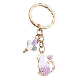 scicent Keychain Purple Cute Cat Key Chain and Charm for Handbags, Purses, Bags, Belts, Purple86