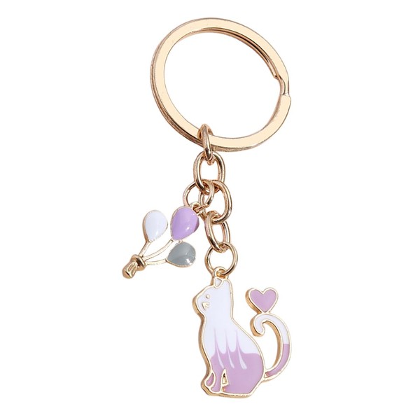 scicent Keychain Purple Cute Cat Key Chain and Charm for
