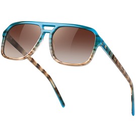 BIRCEN Polarized Trendy Sunglasses for Women - Men UV Protection Acetate Square Aviator Shades