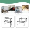 Ymeibe 2 Pack Stackable Cabinet Shelf Organizer - Heavy-Duty Coated