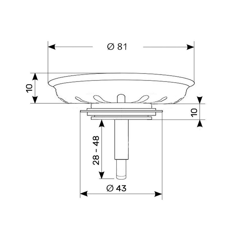 Eccentric Strainer Basket – Universal Strainer Basket (Diameter 81 mm)