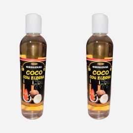 2 PACK- COCO CON ELEGUA Eleggua Agua Espiritual Para Limpias Abre Caminos 16 oz