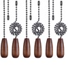 6 Pieces Wooden Ceiling Fan Pull Chains Extender Set, 12