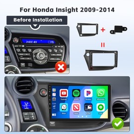 【4+64G】 Car Radio for Honda Insight 2009-2014: Car Stereo with Wireless Carplay Android Auto DSP, 9 inch 1280 * 720 Touch Screen with Bluetooth Radio for Honda Insight GPS WiFi SWC FM RDS Dual USB