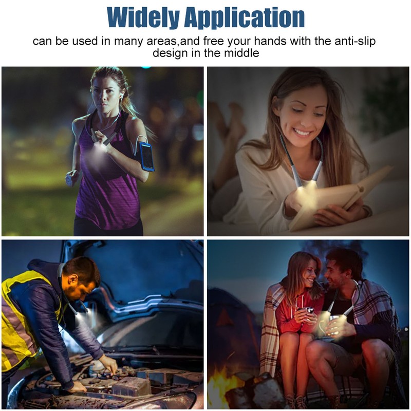 Neck Light Color Brightness Adjustable Eye Friendly Rechargeable Reading Light