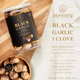 HOMTIEM Homtiem Black Garlic 8.82 Oz (250g.), 3 Pack, Whole Black Garlic Fermented for 90 Days, Super Foods, Non-GMOs, Non-Additives, High in Antioxidants, Ready to Eat for Snack Healthy, Healthy Recipes
