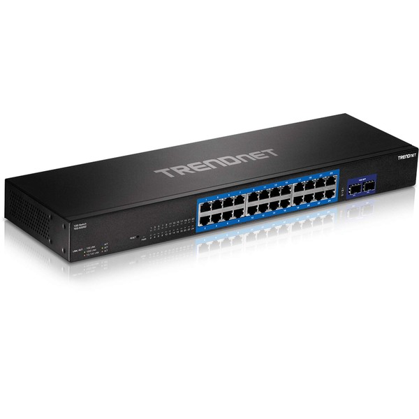 TRENDnet 24-Port Gigabit Switch with 2 X 10G SFP+ Slots,
