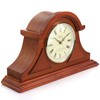 Bedford Clock Collection Mahogany Cherry Mantel Clock with Chimes