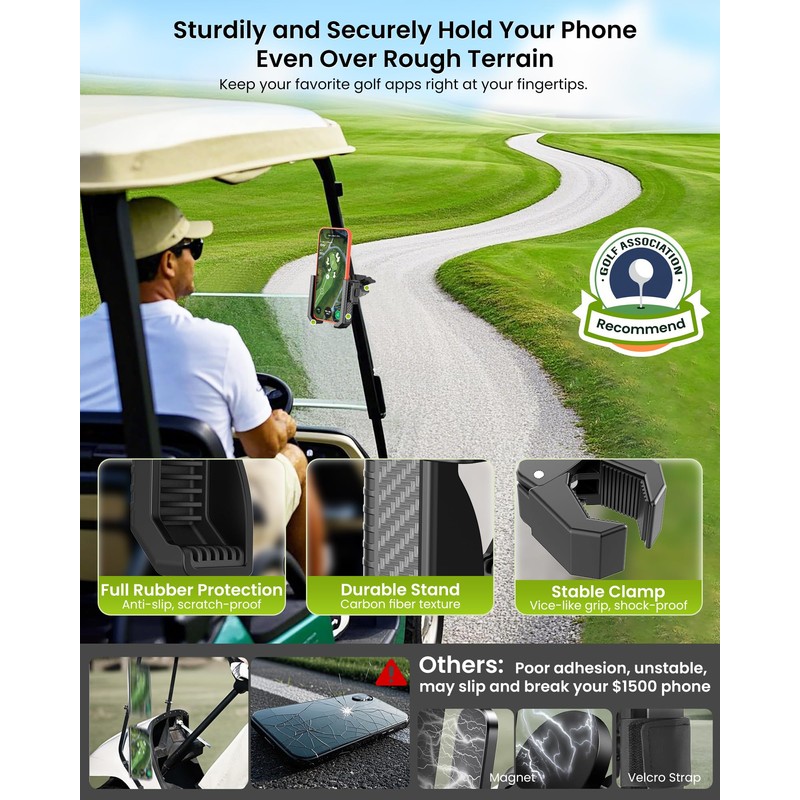 Golf Cart Phone Holder Mount - 3s Phone Clip Install,