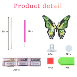 LakiHomi 8 Stück Diamond Painting Schmetterling Sets, Painting Erwachsene Kinder Schmetterling Bilder, Gartendekoration für Draußen und Drinnen Balkon Deko, Diamond Painting Kinder Frauen Geschenk