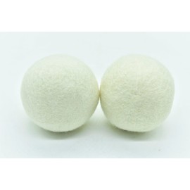 Pack of 2 Wool Laundry Dryer Ball by GK&CO-Reusable Extra Large Premium Natural Fabric Softener, Reduces Clothing Wrinkles, Eco-Friendly~Made of 100% Pure New Zealand Wool~Made in Nepal (2)