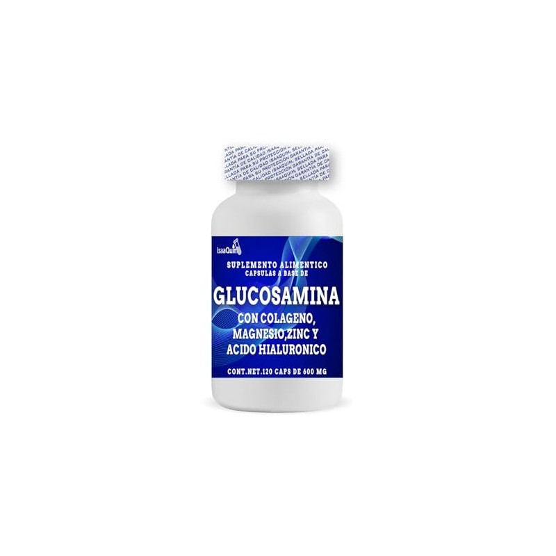 Glucosamina con Colageno,Magnesio,Zinc y Acido hialuronico 120 capsulas de 600