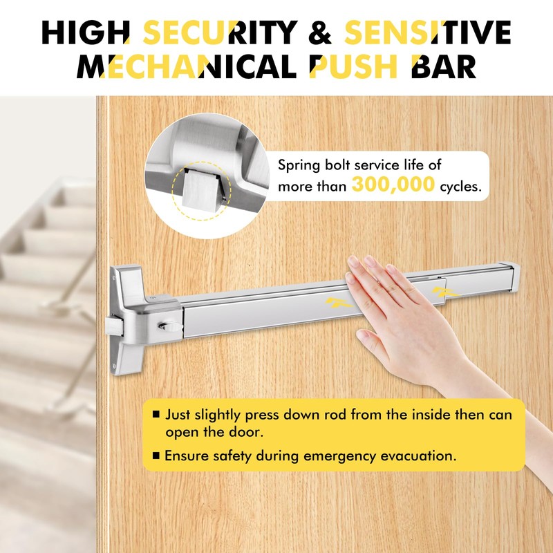 YUCHENGTECH Door Push Bar Panic Exit Device 31.5IN Panic Bars