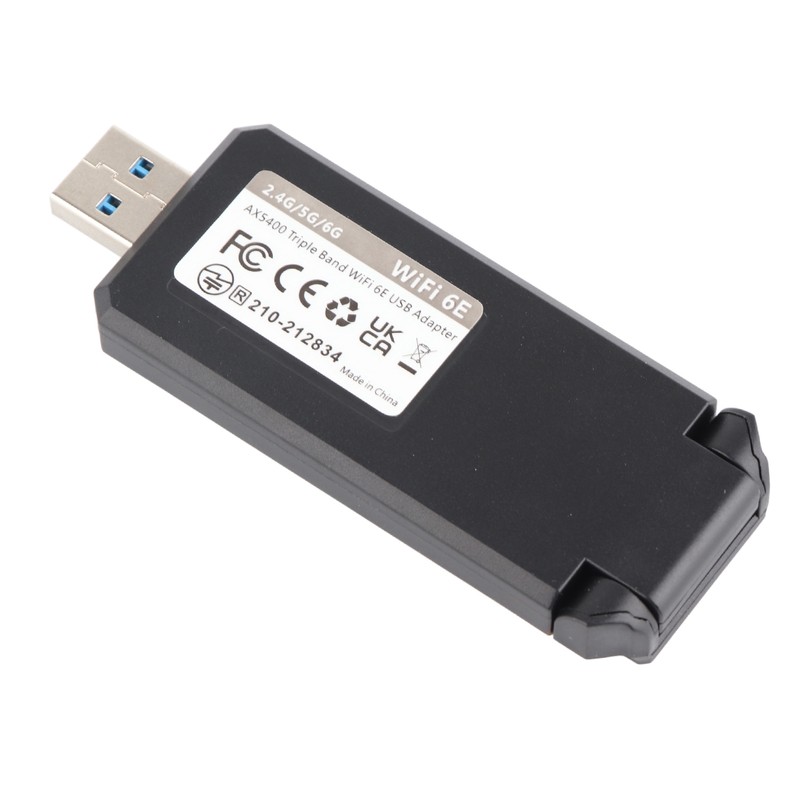 WiFi 6E Network Adapter 5400Mbps USB Network Card with Triple