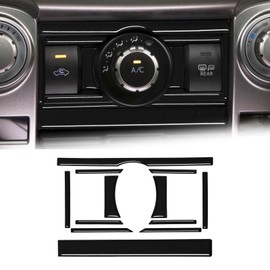 BLAKAYA Compatible with Glossy Piano Black Central Control Air Conditioner Switch Panel Interior Accessories for Toyota 4Runner SUV 2010-2024 (12PCS Black)