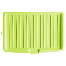 Halyuhn 18 x 13' Kitchen Drain Board with 4 Raised Sections, Large Plastic Draining Tray with Side Drop Slope Diversion, Light Green Side Dish Drying Tray