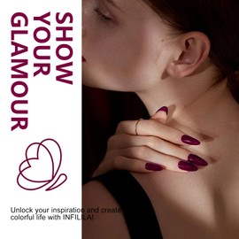 NXJ INFILILA Red Gel Nail Polish, Red Gel Polish Deep Cherry Red Color Nail Polish Gel High Gloss Soak Off UV Gel Nail French Nail Manicure Salon DIY