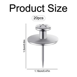 Rumyve 20pcs Double Headed Wall Nails,Picture Hangers Nails, Fancy Thumb Tacks,Pushpin Hook Hangers Decorative for Home Office Hanging Picture Photo