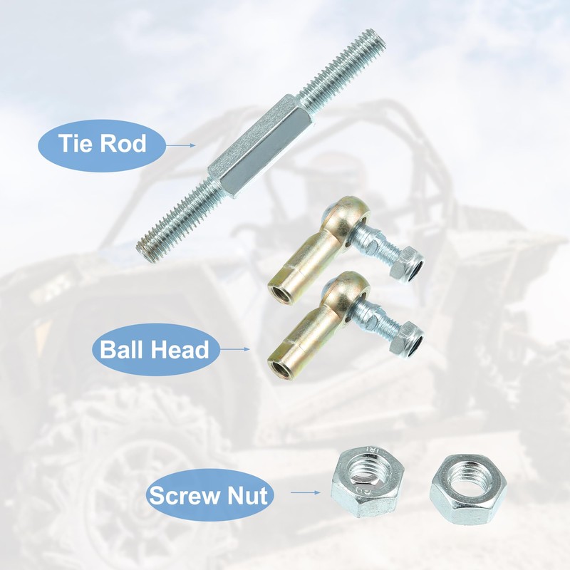 X AUTOHAUX 2pcs M8 Steering Tie Rod for 50cc 70cc