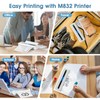 Phomemo Portable Printers Wireless for Travel, M832 Bluetooth Thermal Printer
