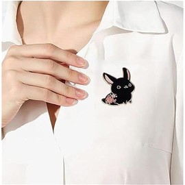 xutao Chinese Zodiac Sign Rabbit Enamel Pin Cartoon Rabbit Wear Flowers Brooch Badge School Bag Clothing Decoration Birthday Gift for Children Women, Metal
