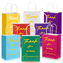 Sweetude 48 Pcs Thank You Gift Bags with Handles Bulk Employee Appreciation Gift Paper Bags Thank You for Being Awesome Bags Shopping Goodie Bags for Business Retail Coworker Employee (Dark Blue)